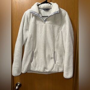 Eddie Bauer Off-White Textured Fleece Hoodie